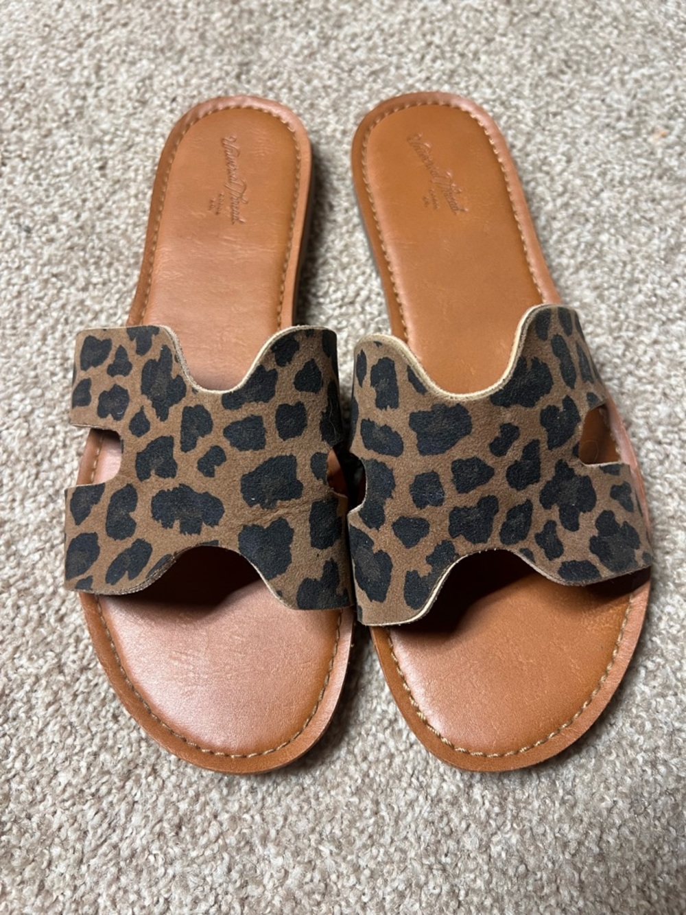 Universal Thread Leopard Slide Sandals in Brown and Black